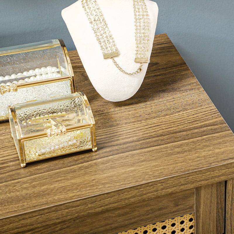 Sideboard Buffet Cabinet with Rattan Doors
