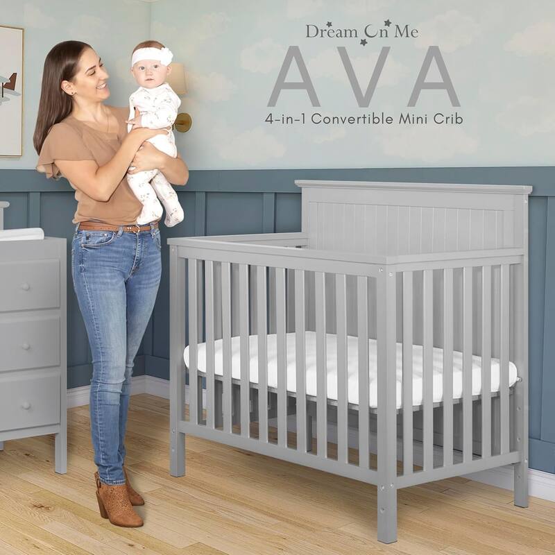 Dream On Me Ava 4-in-1 Convertible Mini Crib