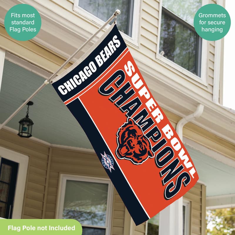 Chicago Bears Single Sided Flag w/ 2 Grommets, 3'x5'