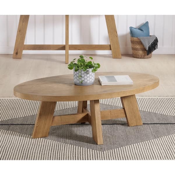 BoHo Modern Natural Wood Oval Coffee Table - Bed Bath & Beyond - 39031510