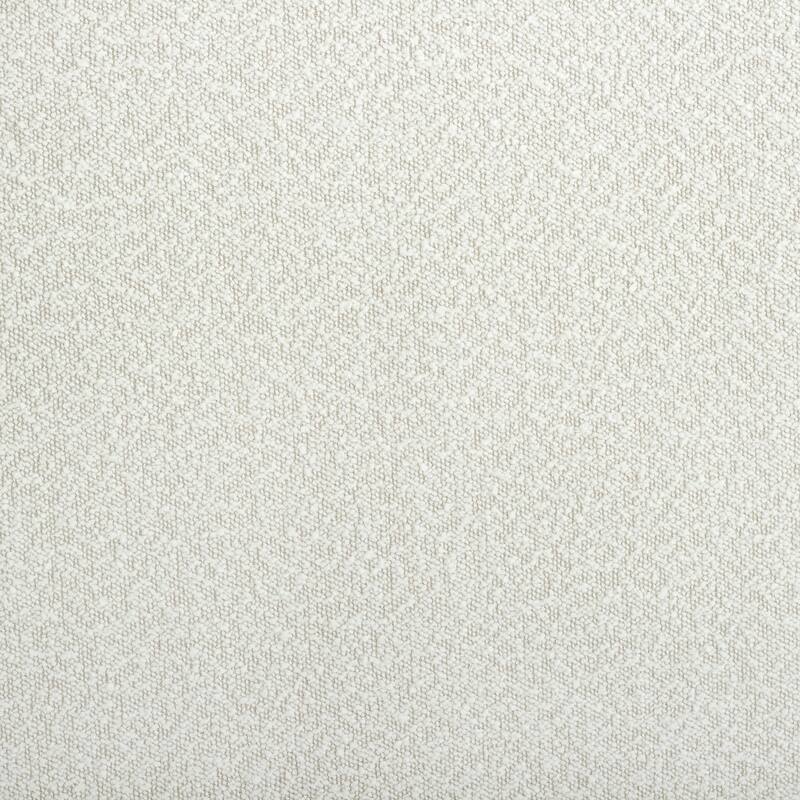 White Boucle Upholstered King Size Platform Bed with Padded Headboard