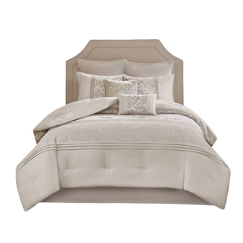 GDF Studio - Embroidered Comforter Set with Decorative Pillows