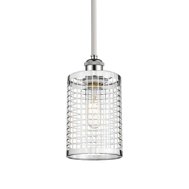 Innovations Lighting 516-1S-10-5 Nestbrook Pendant Nestbrook 5" Wide - White / Polished Chrome