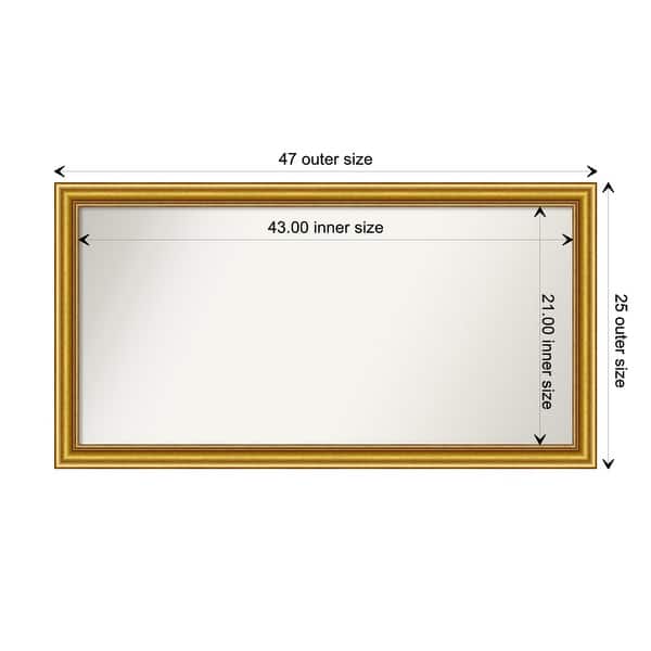 dimension image slide 20 of 93, Wall Mirror Choose Your Custom Size - Extra Large, Townhouse Gold Wood