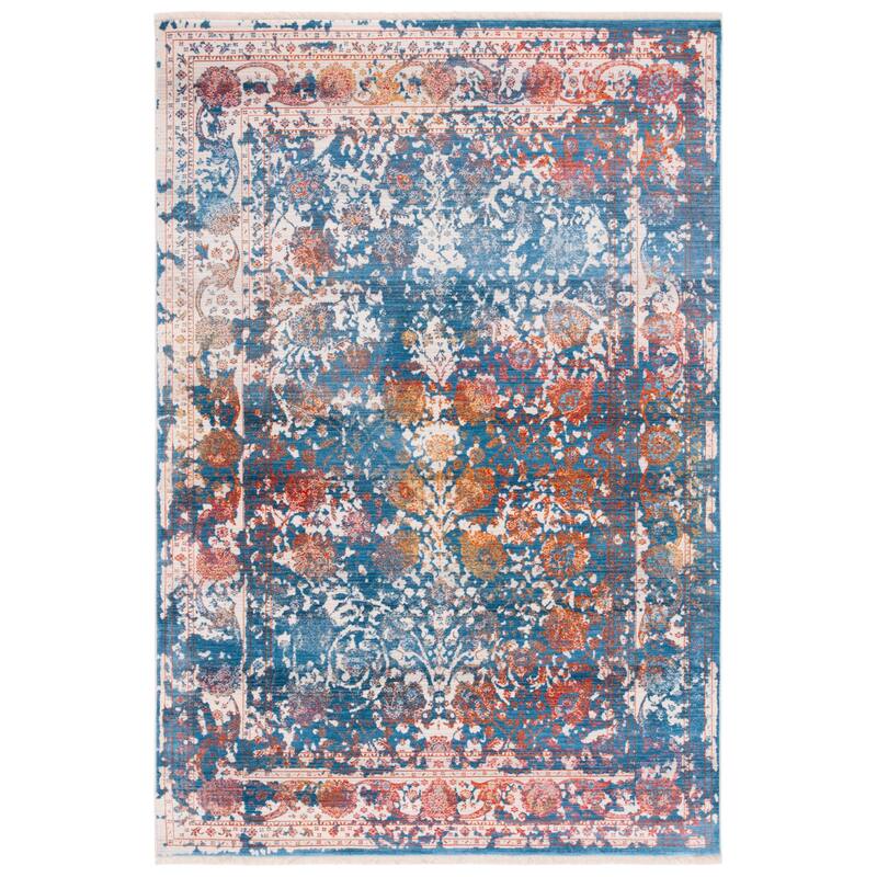 SAFAVIEH Vintage Distressed Boho Persian Ophelia Oriental Polyester Rug - 4' x 6' - Turquoise/Multi