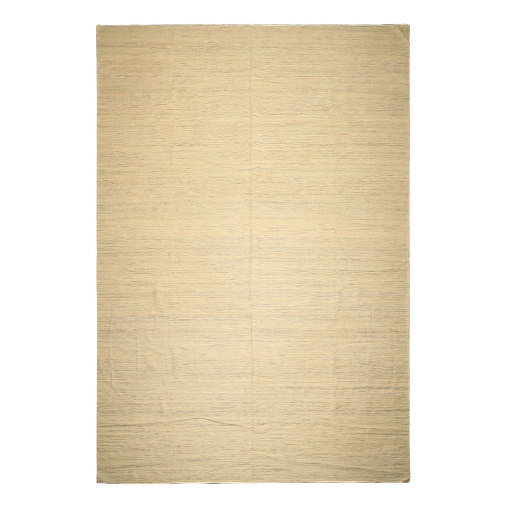 10x14'5'' Hand Woven Wool Ivory Kilim Modern & Contemporary Geometric Area Rug - 10' x 14' 5''