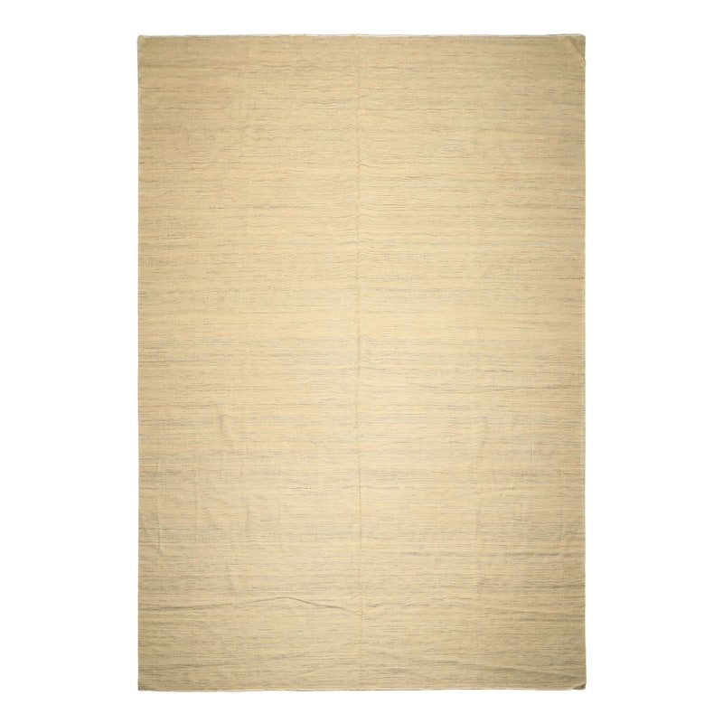 10x14'5'' Hand Woven Wool Ivory Kilim Modern & Contemporary Geometric Area Rug - 10' x 14' 5'' - 10' x 14' 5''