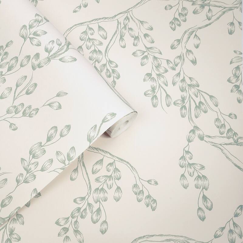 Laura Ashley Rainham Willow Sage Wallpaper