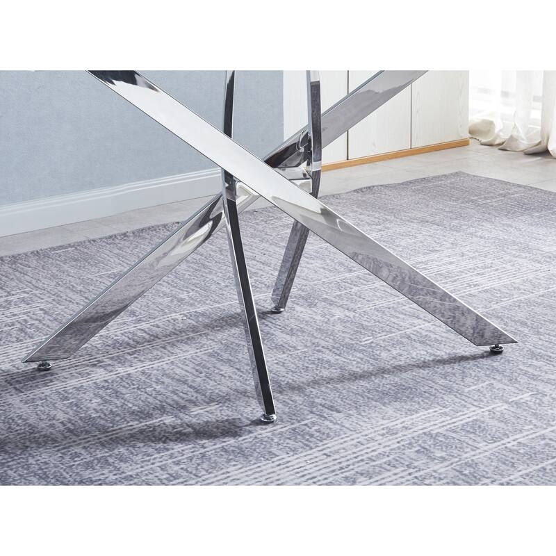 Rectangular Tempered Glass Dining table