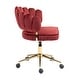 preview thumbnail 75 of 118, Velvet Home Office Desk Chair, Height Adjustable Task Chair, Armless Single Chair with Wheels, 360° Swivel Vanity Chair - N/A