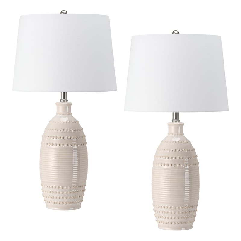 Nordic 3-Way Ceramic Table Lamp Set of 2 - 26 in. H