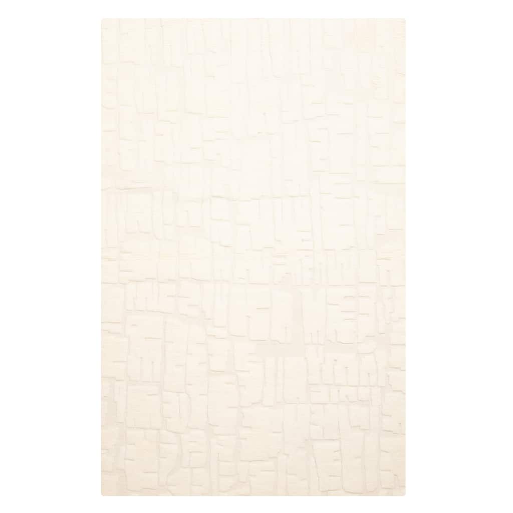 ECARPETGALLERY Hand-knotted Tangier Cream Wool Rug - 4'11 x 7'9