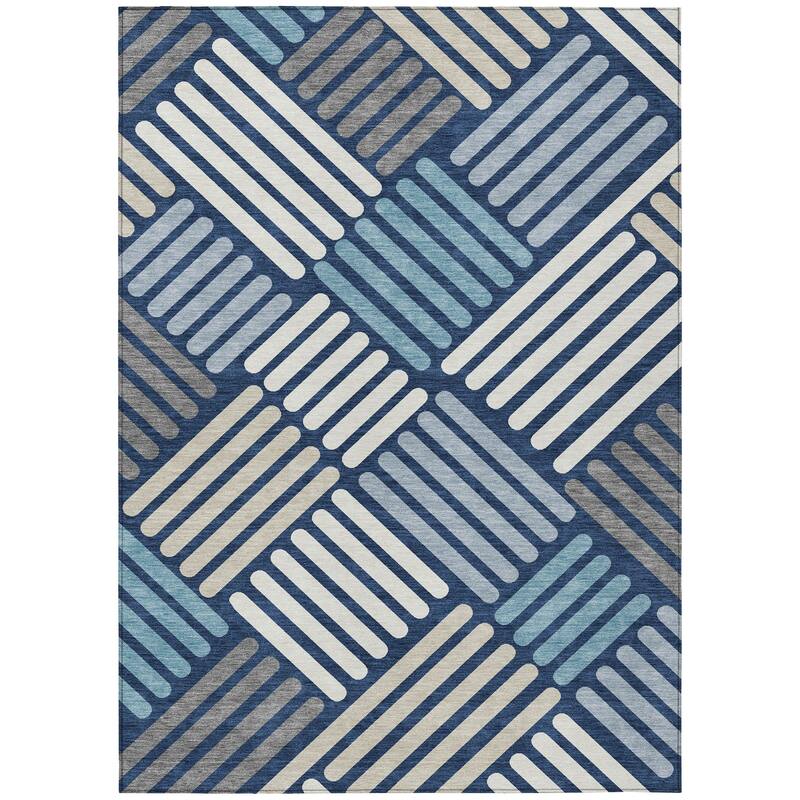 Machine Washable Indoor/ Outdoor Modern Weave Chantille Rug