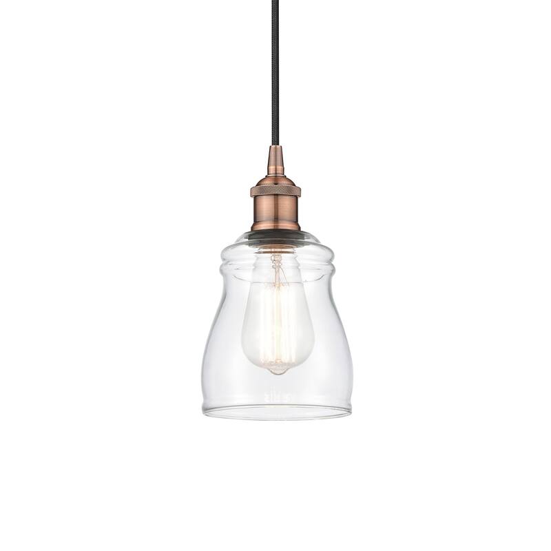 Innovations Lighting 616-1P-10-5 Ellery Pendant Ellery 5" Wide Mini - Antique Copper / Clear