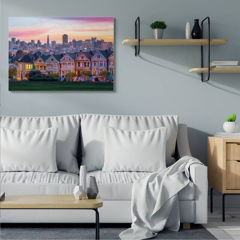 Stupell San Francisco California Sunset Cityscape Architecture Canvas Wall Art Design By Dave Gordon