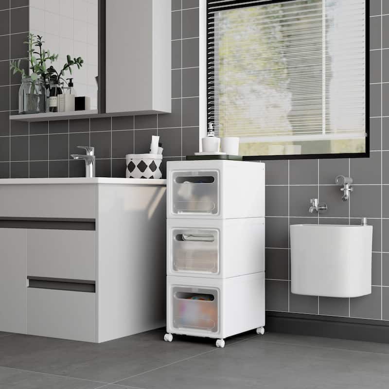 Stackable Storage Bin w/ Lids & Wheels