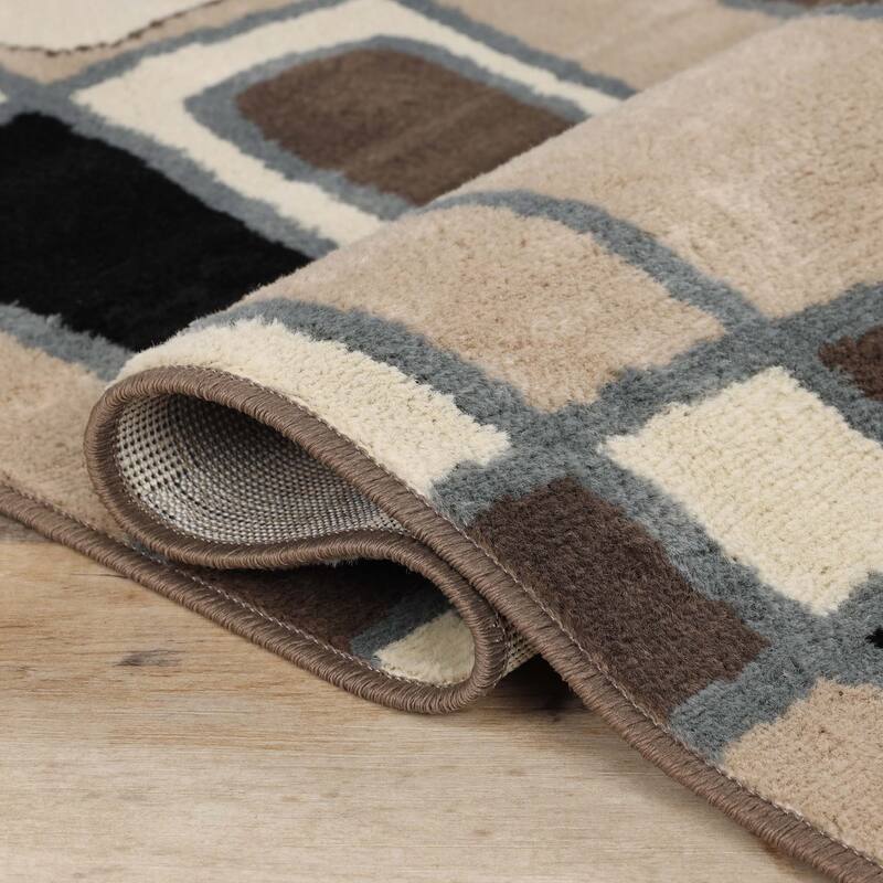 Superior Geometric Modern Patchwork Polypropylene Indoor Area Rug