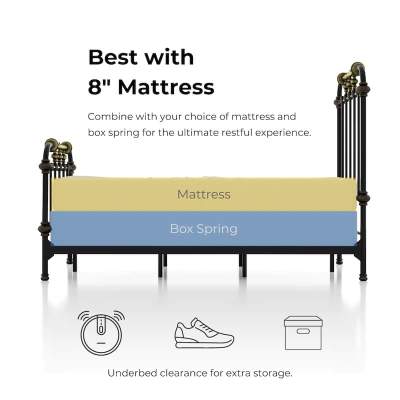 Furniture of America Pall Modern Metal Spindle Panel Bed