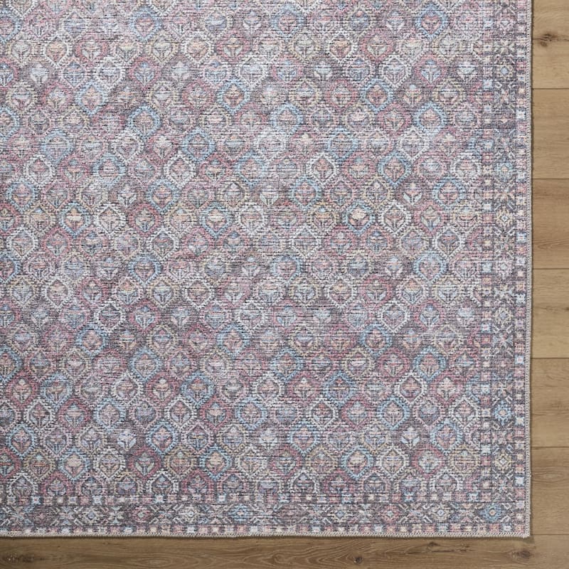 Livabliss Traditional Vinny Diamond Washable Area Rug