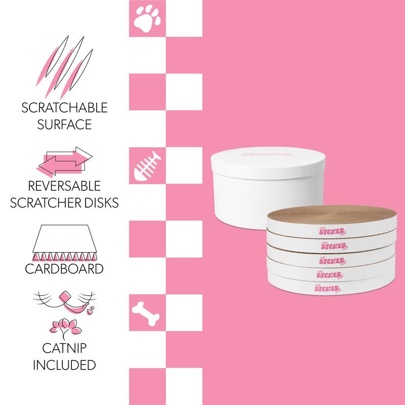 Kate 12" Cardboard Reversible Cat Scratcher Pad in Box with Catnip, (5-Pack)