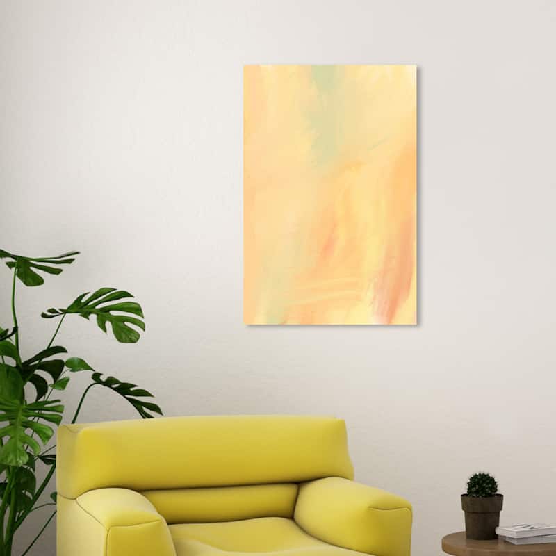 Wynwood Studio Canvas Abstract Honey Gold Yellow and Light Yellow Modern & Contemporary Wall Art Canvas Print - 30 x 20