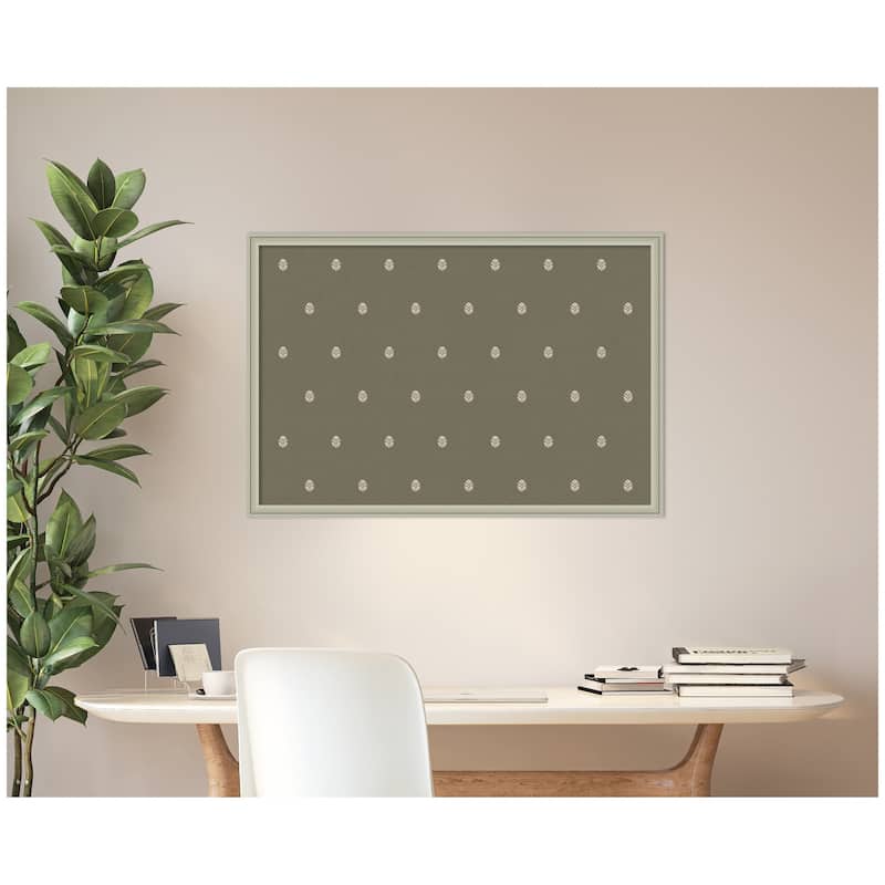 Kate and Laurel Pinboard Green Botanical Block Print