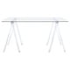 preview thumbnail 3 of 3, Amaturo 59-inch Glass Top Acrylic Writing Desk Clear