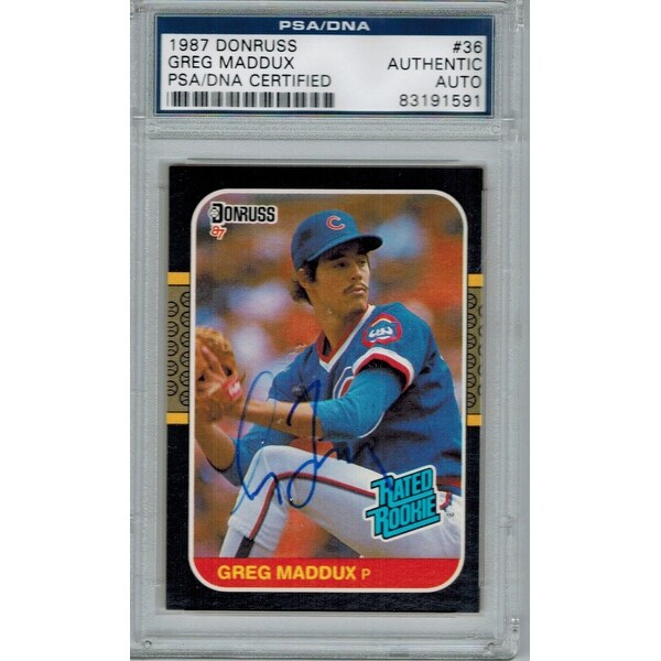 Shop Greg Maddux 1987 Donruss Cubs Rookie Card 36 PSADNA
