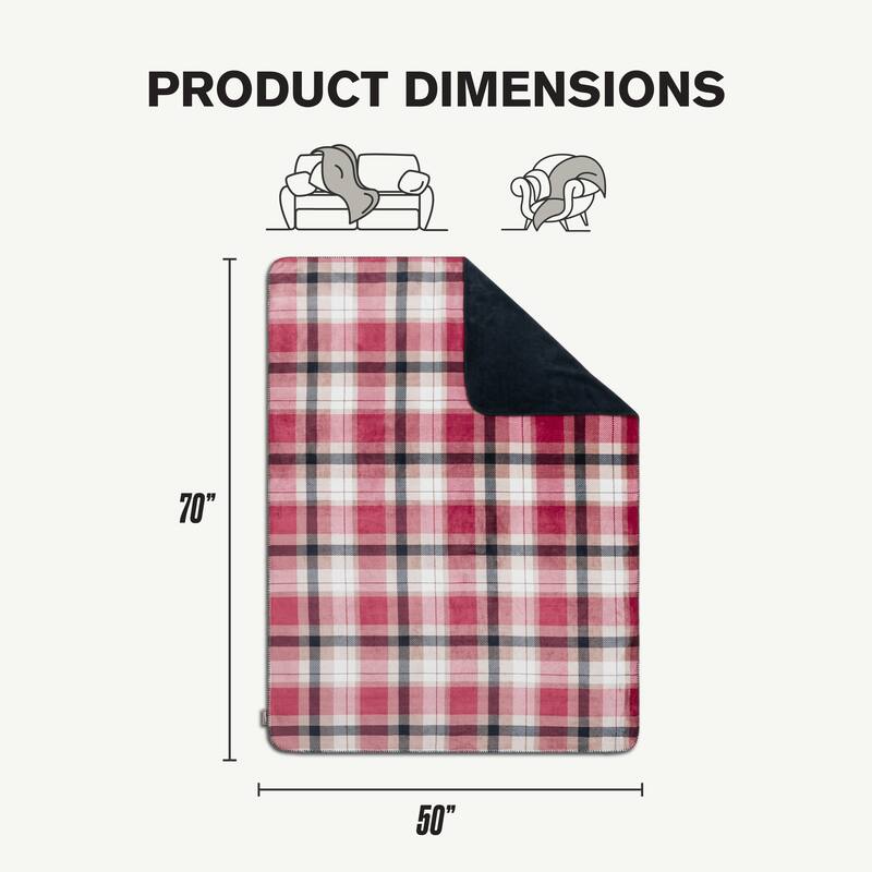 Hunter Reversible Plaid Plush Throw Blankets