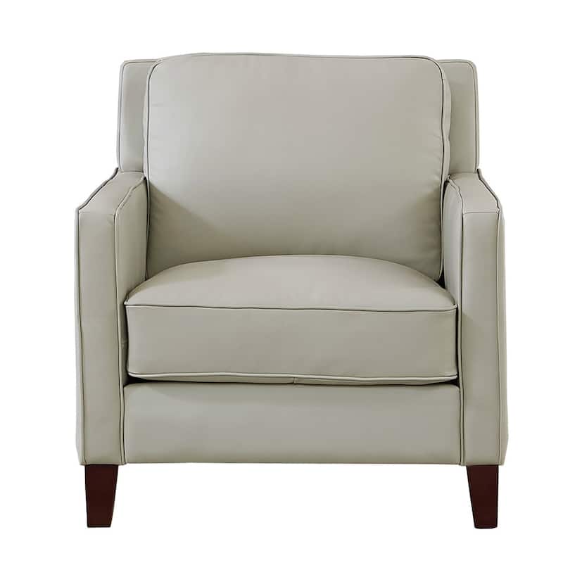 Hydeline Ashby Top Grain Leather Chair With Feather, Memory Foam and Springs