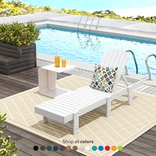 POLYTRENDS Altura Armless Poly Eco-Friendly All Weather Reclining Chaise Lounge