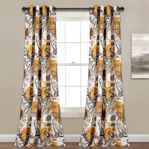 Lush Decor Floral Paisley Curtain Panel Pair