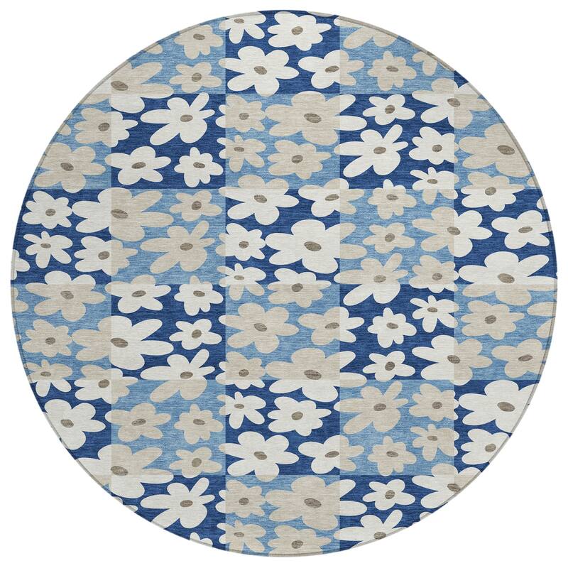 Machine Washable Indoor/ Outdoor Floral Krissy Chantille Rug