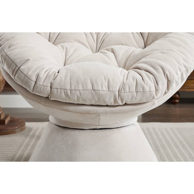 Oversized Swivel Accent Chair, 360-Degree Swivel Barrel Chair, Papasan Chair for Living Room and Bedroom Comfort