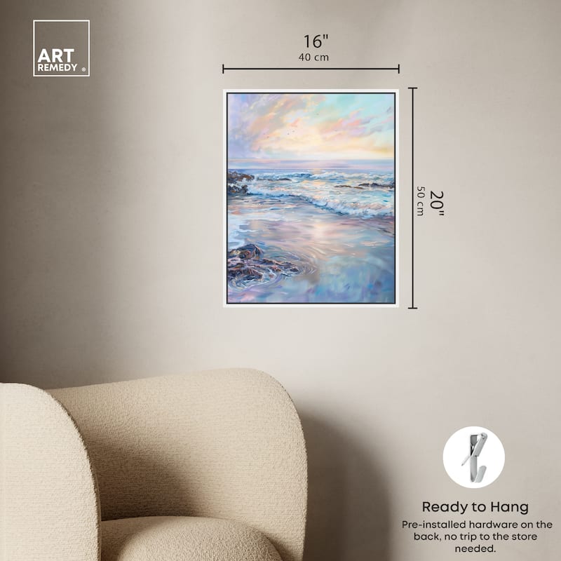 Art Remedy Dreamy Shoreline Framed Sailing 1 Piece Canvas Wall Art