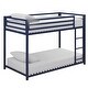 preview thumbnail 20 of 19, Twin Over Twin Modern Low Hight Bunk Bed with Metal Frame Blue