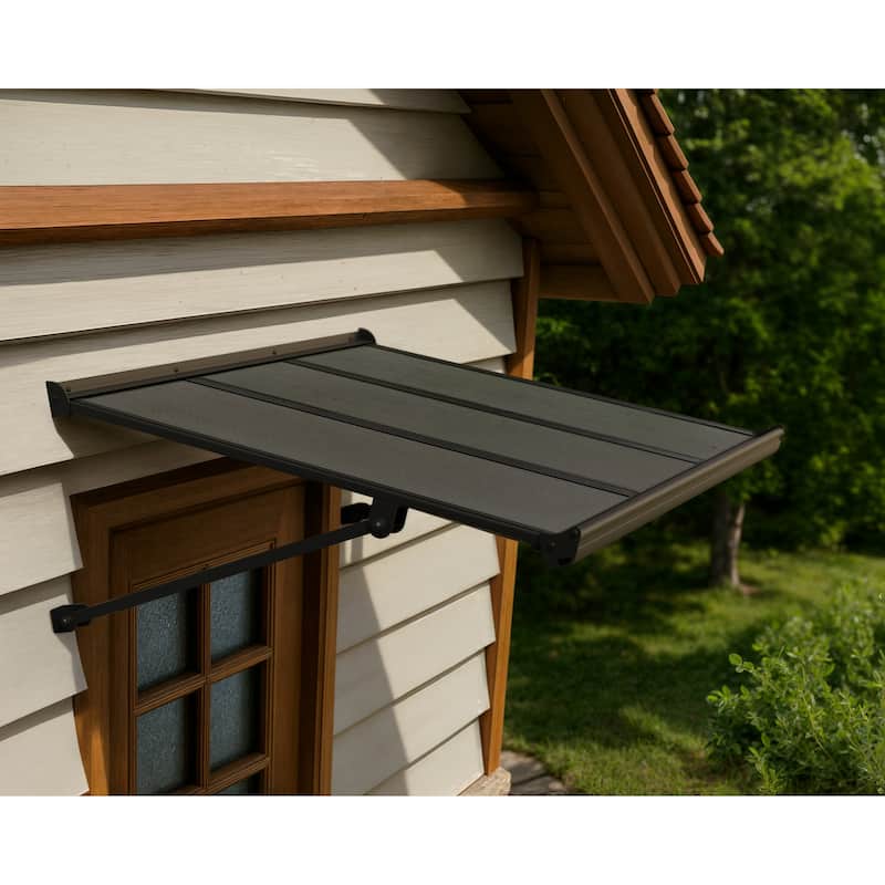 Canopia Augustine 3 ft. Black/Gray Door and Window Awning