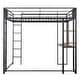 preview thumbnail 1 of 7, Black Full Metal Loft Bed with 1 Desk and 2 Shelves, 79.5''L*57''W*71.6''H, 108LBS Black