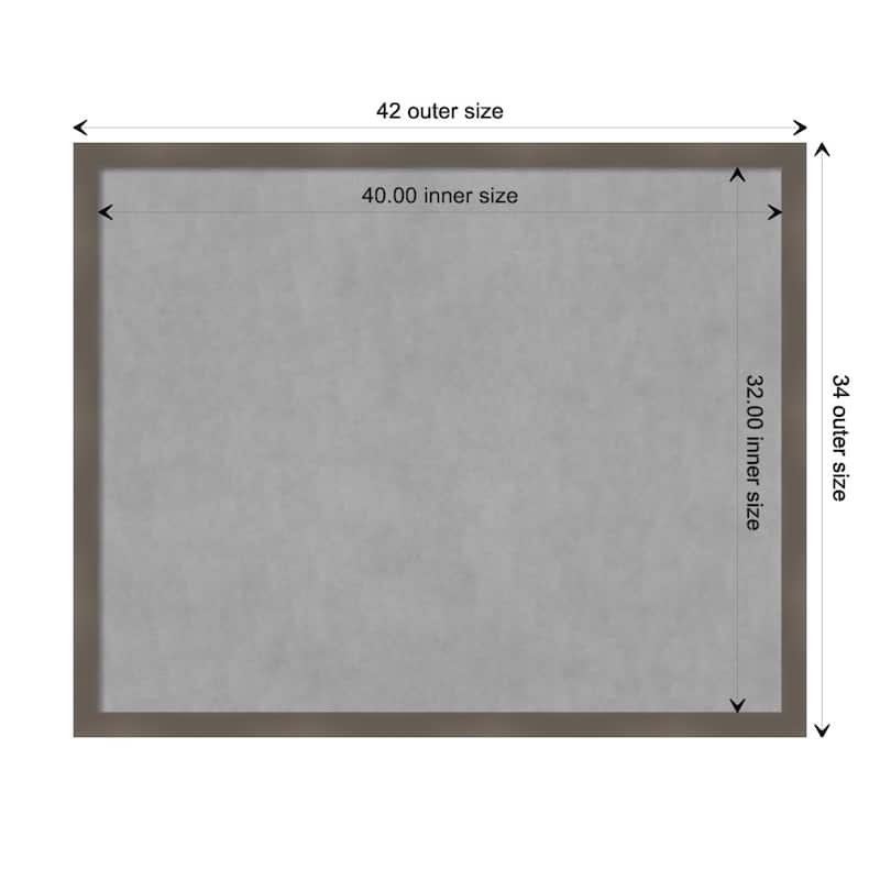 Amanti Art Edwin Clay Grey Framed Magnetic Board - Board Size 40x32