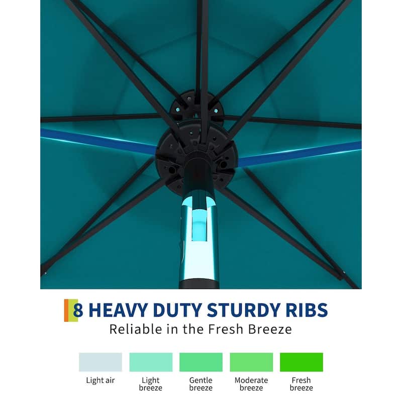 Coromose 10 Ft Patio Umbrella with Solar Lights, with 40 LED Lights