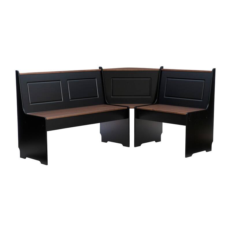 Linon Middlecreek Farmhouse Breakfast Nook Dining Set