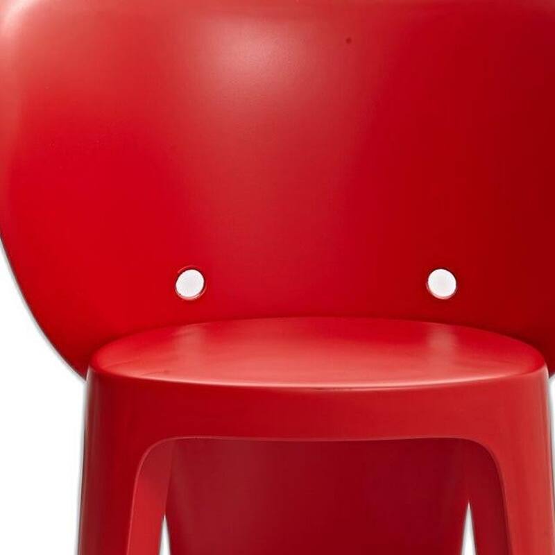 HomeRoots Set Of Four Red Heavy Duty Plastic Juvenile Chairs - 15.70 in. x 21.90 in. x 18.90 in.