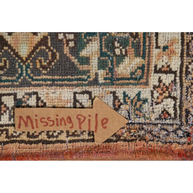 Geometric Bakhtiari Persian Vintage Rug Handmade Wool Carpet - 5'3" x 10'0"