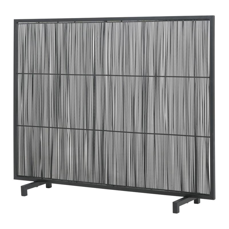 Roomfitters Willow 1-Panel Iron Fireplace Screen with Vertical Bar Design
