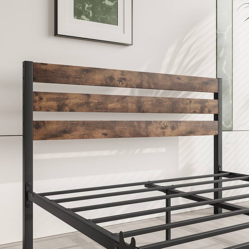 Rustic Metal Mattress Foundation Bed Frame