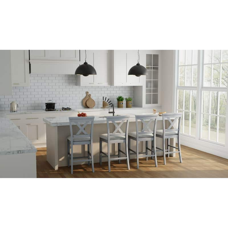 X-Back Counter Stools - 40" - Antique White - Set of 2