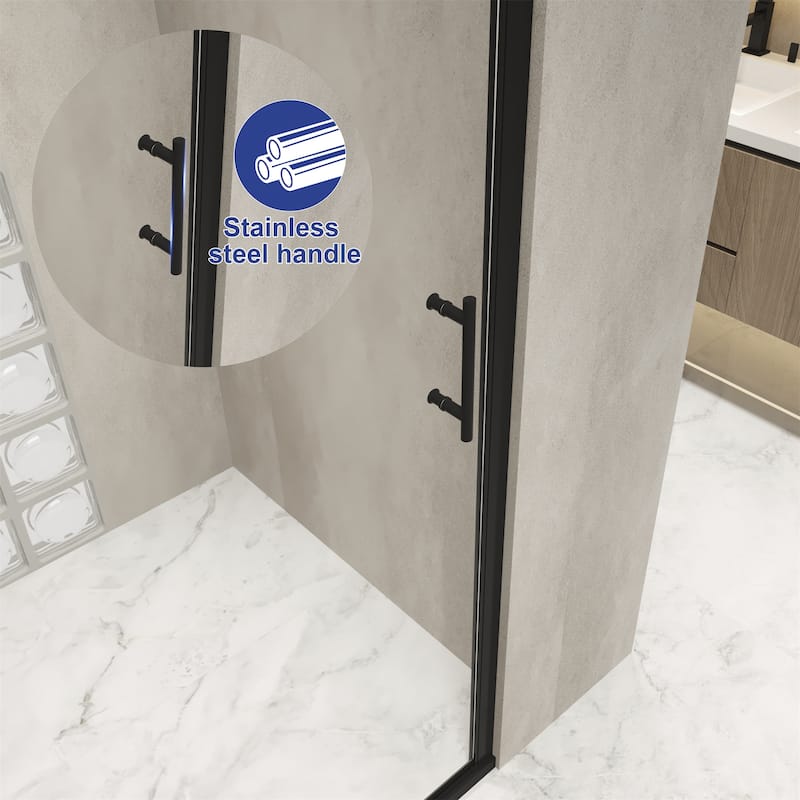 "34x72 Inch Half Frame Pivot Shower Door