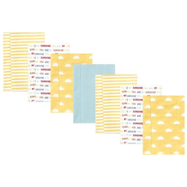 slide 1 of 1, Hudson Baby Cotton Flannel Burp Cloths, My Sunshine 7 Pack, One Size - My Sunshine 7 Pack - One Size One Size - My Sunshine 7 Pack