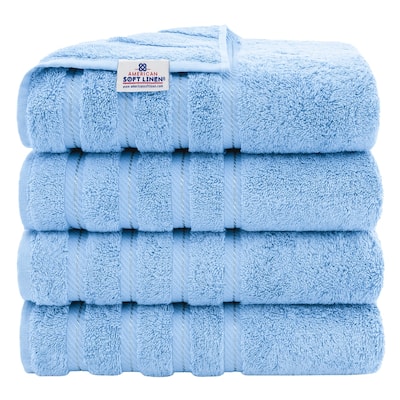 American Soft Linen 100% Cotton Turkish Bath Towels Large, 4 Pack Luxury Hotel Spa Quality Turkish Bath Towels Bathroom Sets