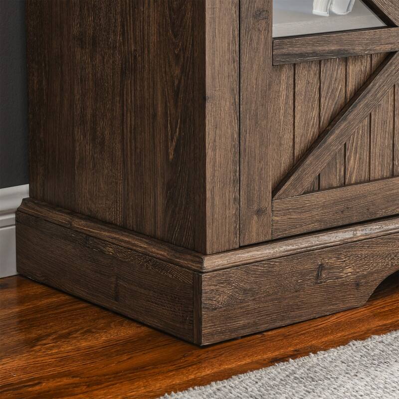 60 Inch Electric Fireplace Entertainment Center With Door Sensor